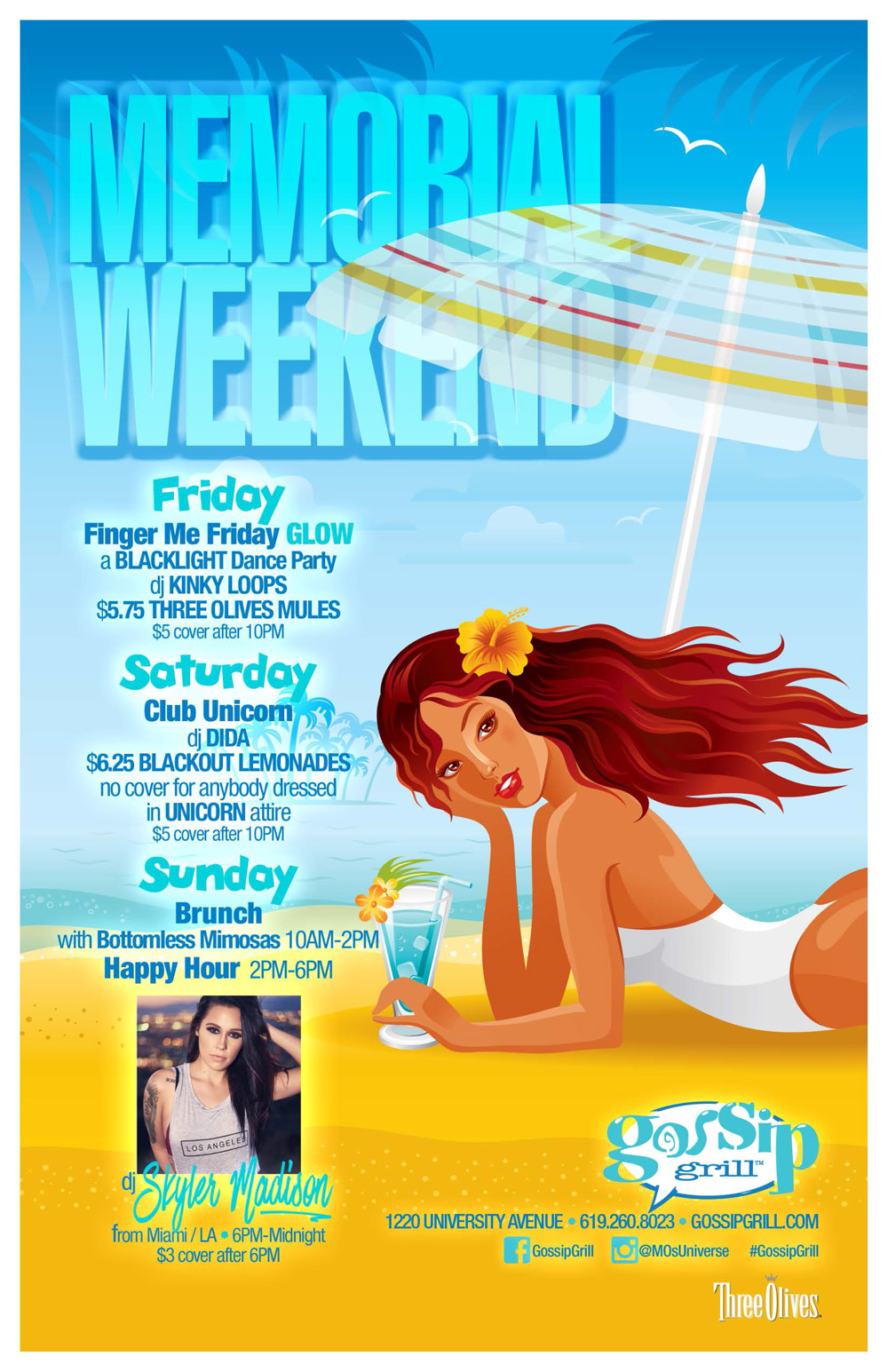 Memorial-day-weekend-hillcrest-gossip-grill-friday-saturday-sunday