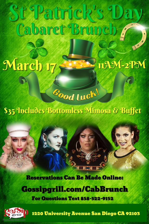 st pattys day, san diego events, hillcrest events, womens bar, ladies bar, lesbian bar,